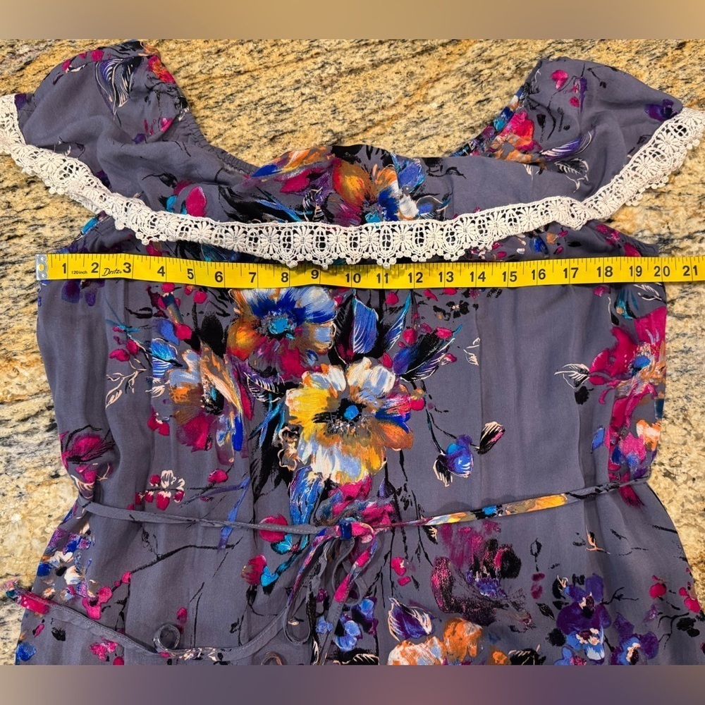 Umgee Maxi Off Shoulder Purple Floral Dress Size Small - Picture 8 of 9